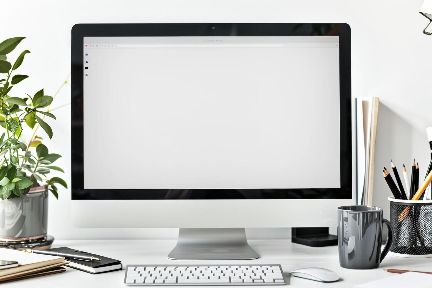 Computer Mockup with   Background photo