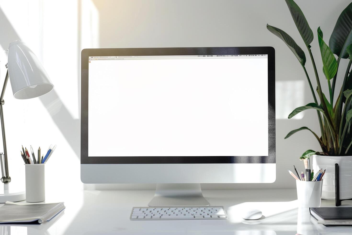 Computer Mockup with    Background photo