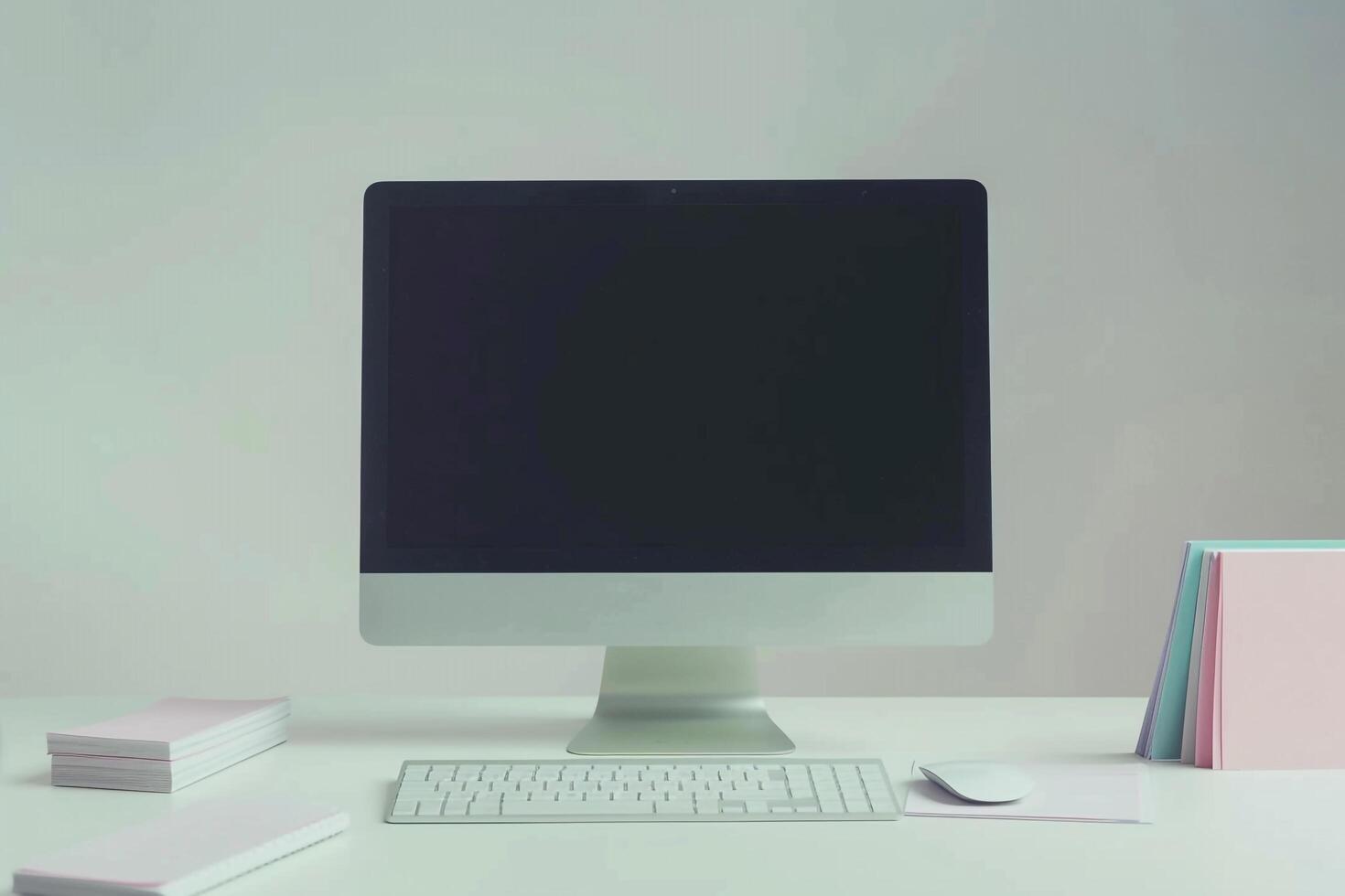 Stylish Computer Mockup with   Background photo