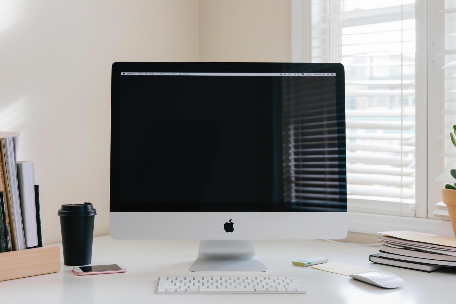 Computer Mockup with   Background photo