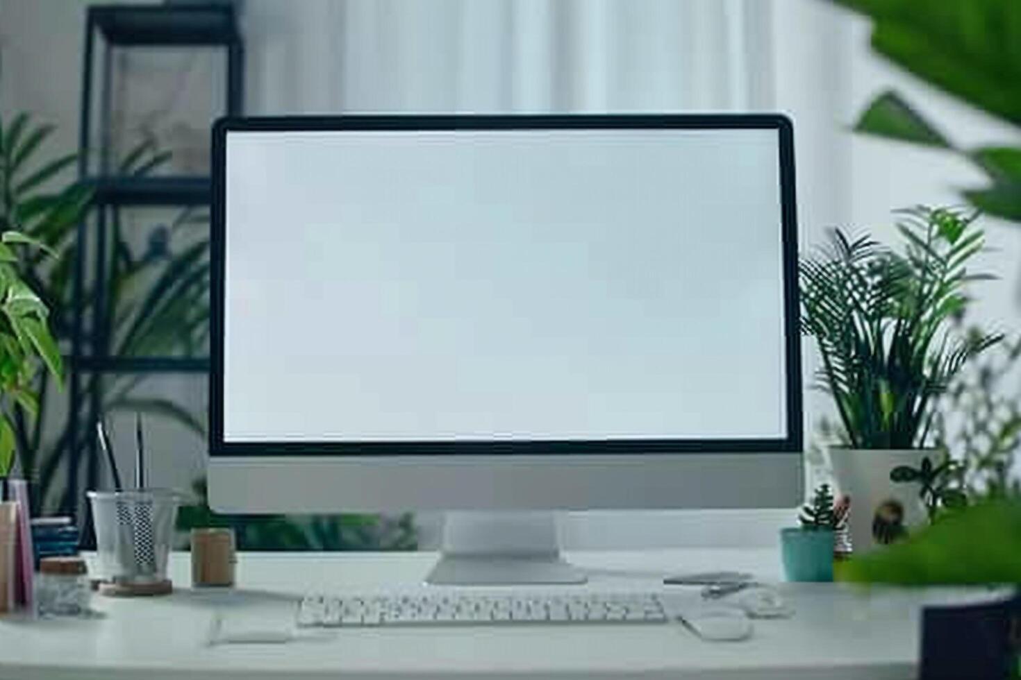 Computer Mockup with   Background photo