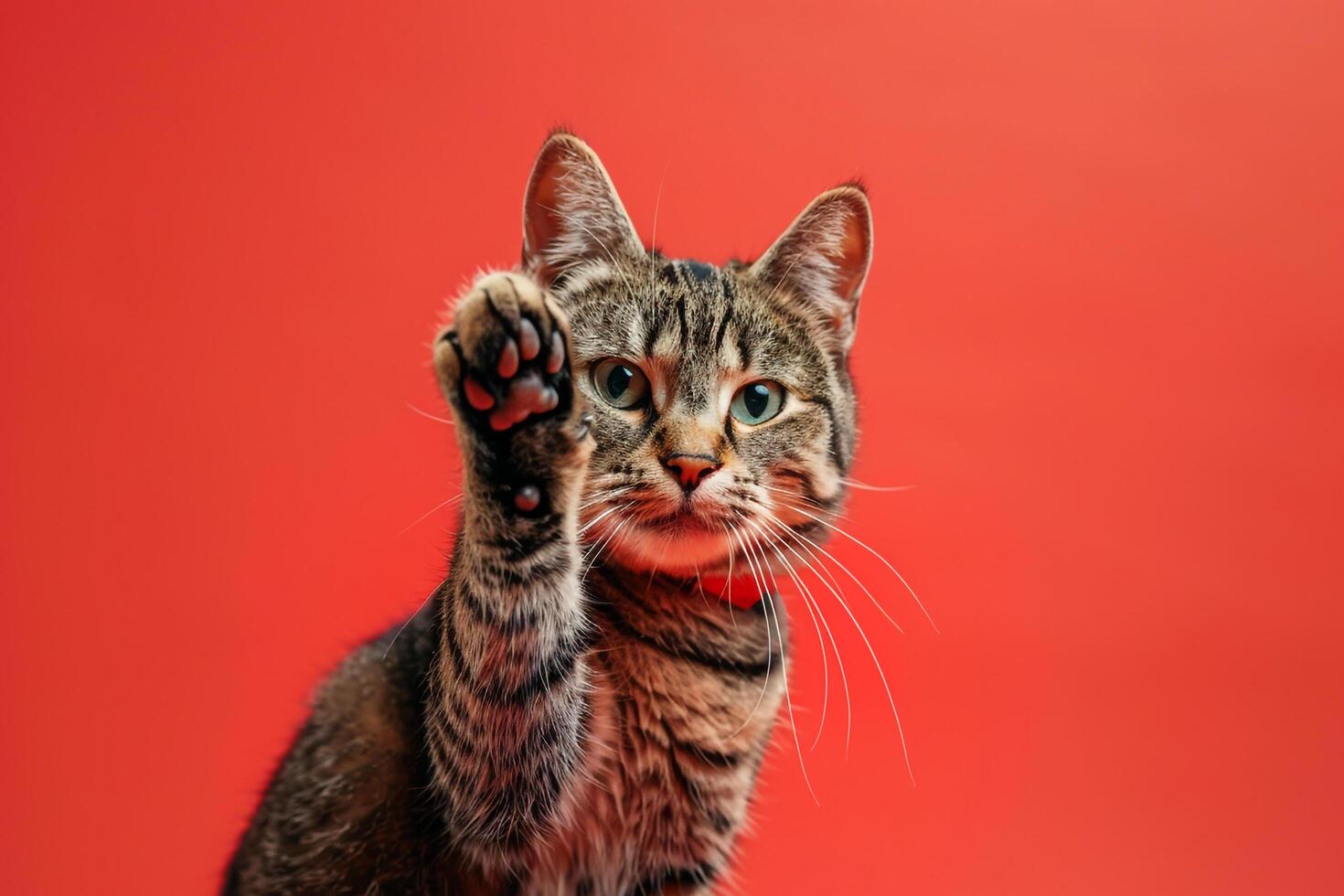 Adorable Cat Showing Paw Background Ideal for Pet graphy photo