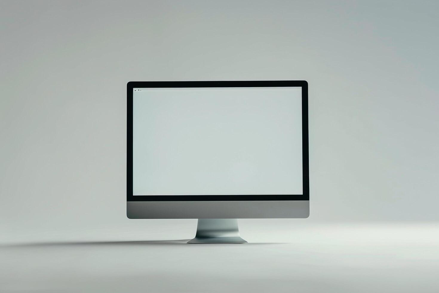 Desktop Computer Mockup on  Surface with photo