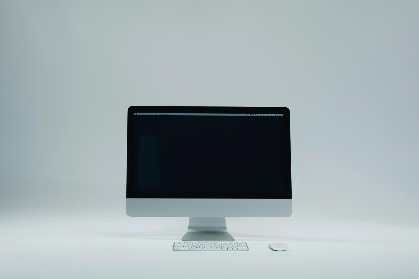 High Tech Desktop Computer Mockup on  Background photo