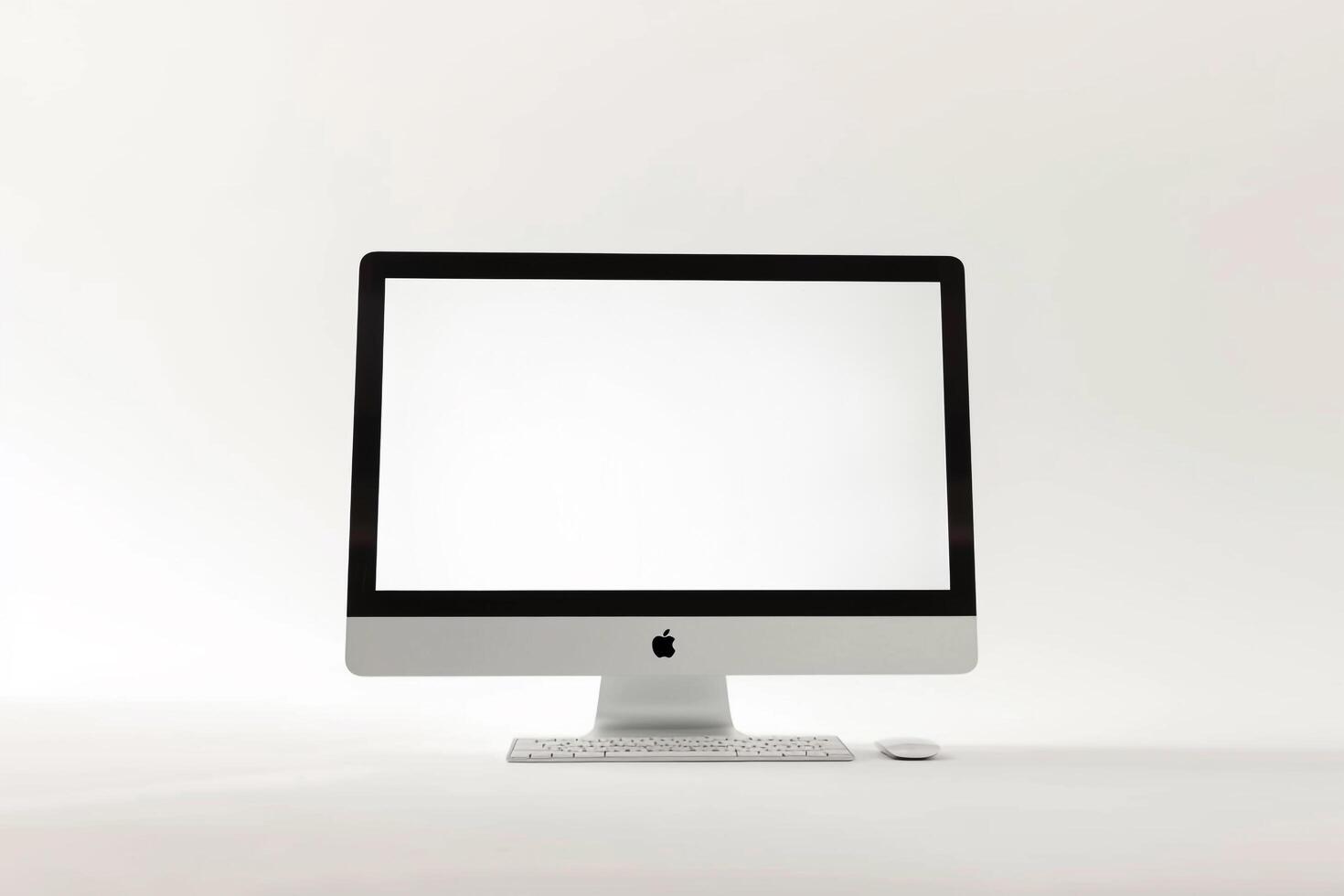 Desktop Computer Mockup with  Surface Background photo