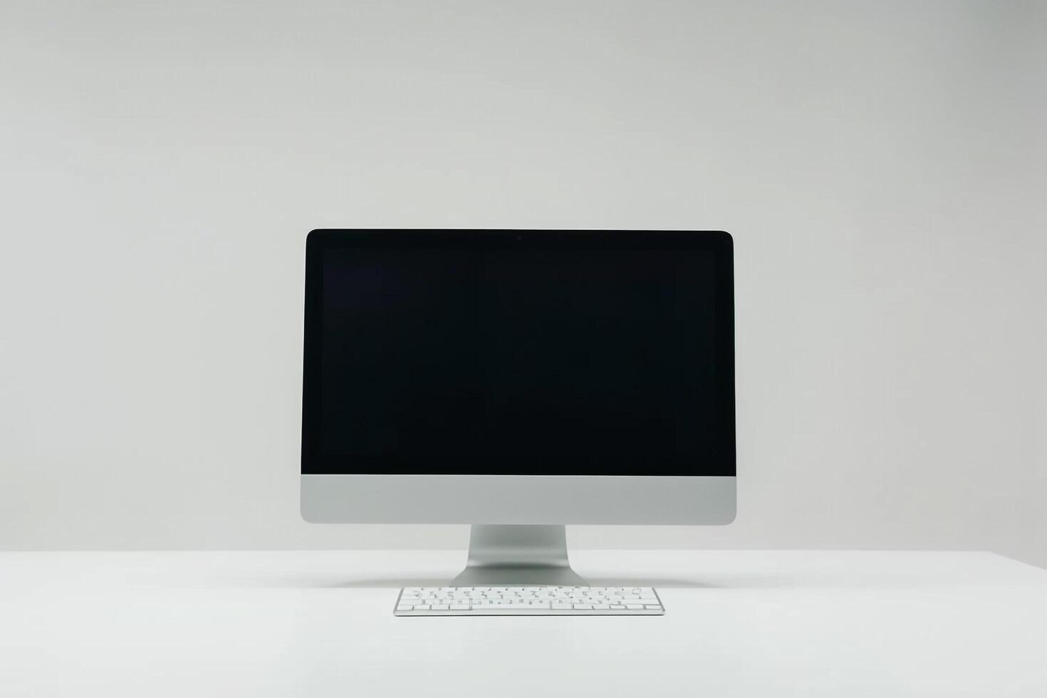 High Tech Desktop Computer Mockup with Sophisticated Background photo