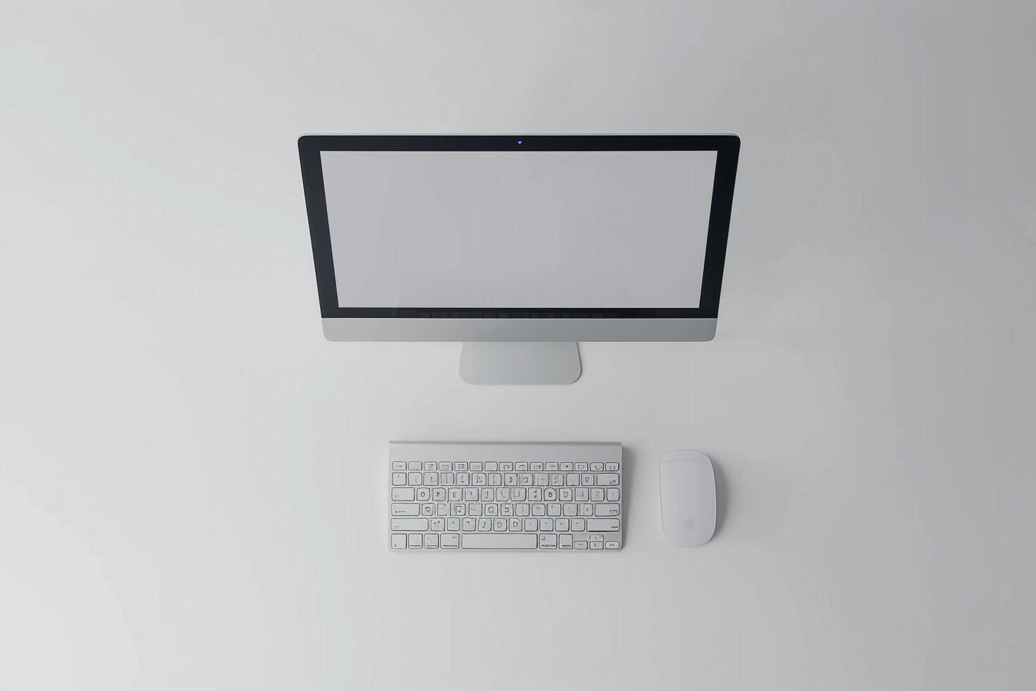 Desktop Computer Mockup with  Design Background photo