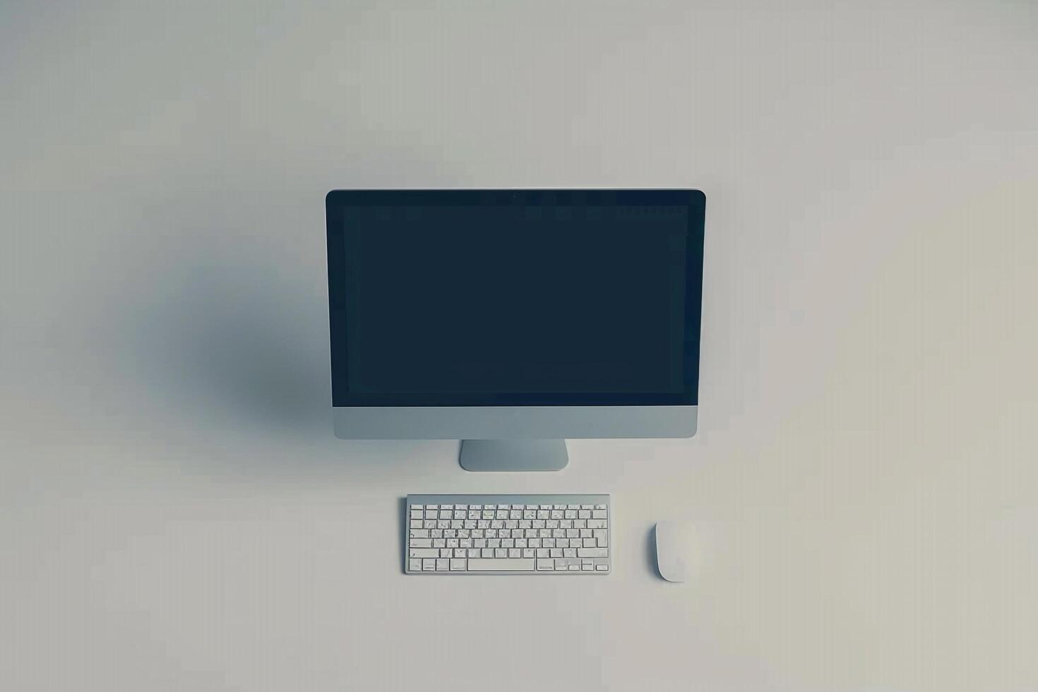 Professional Desktop Computer Mockup with  and  Background photo