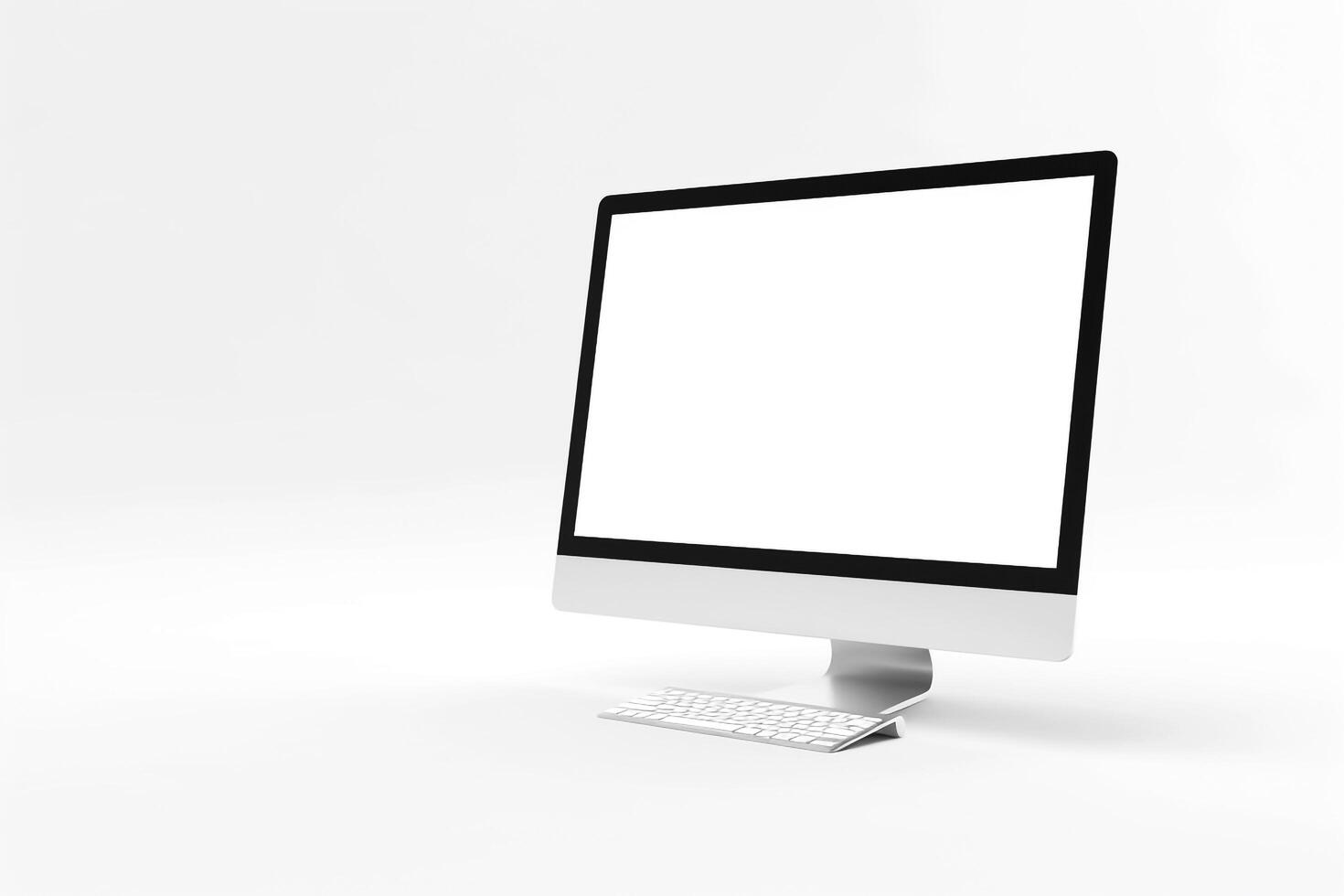 Desktop Computer Mockup with  and  Background photo