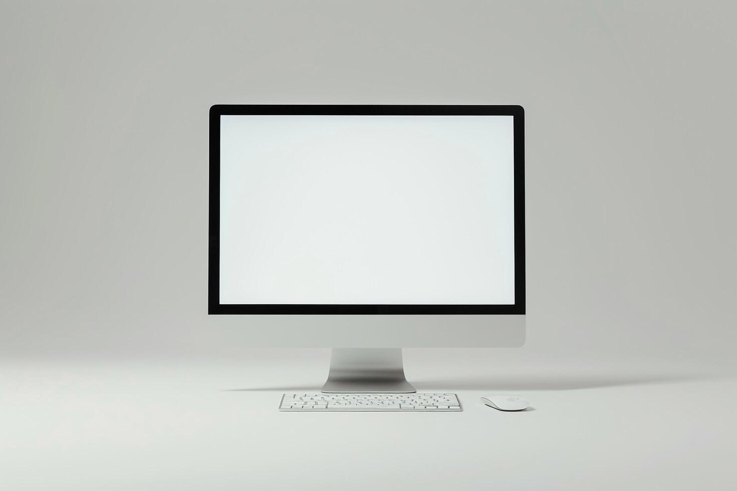 Desktop Computer Mockup with  and  Background photo