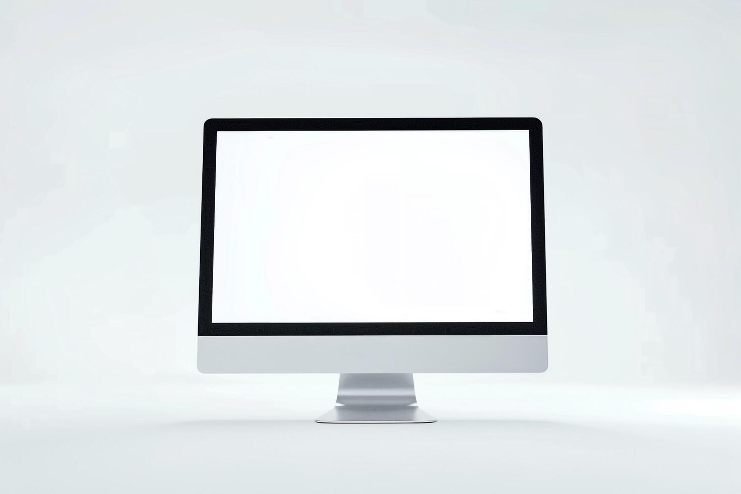High Tech Desktop Computer Mockup with  Surface Background photo