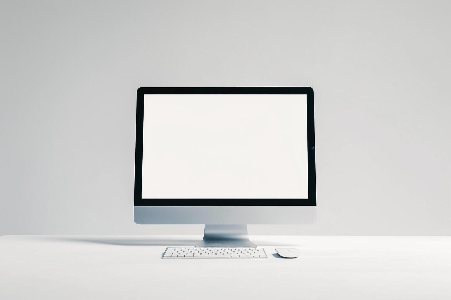 ist Desktop Computer Mockup with  Tech Background photo