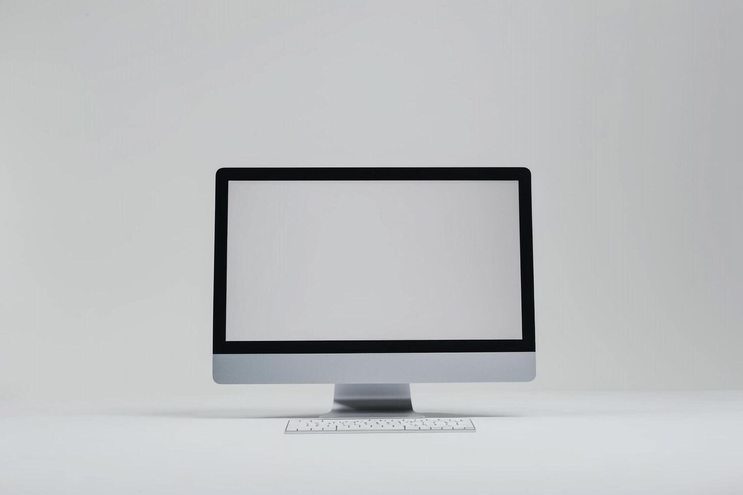Professional Desktop Computer Mockup with  Surface Background photo