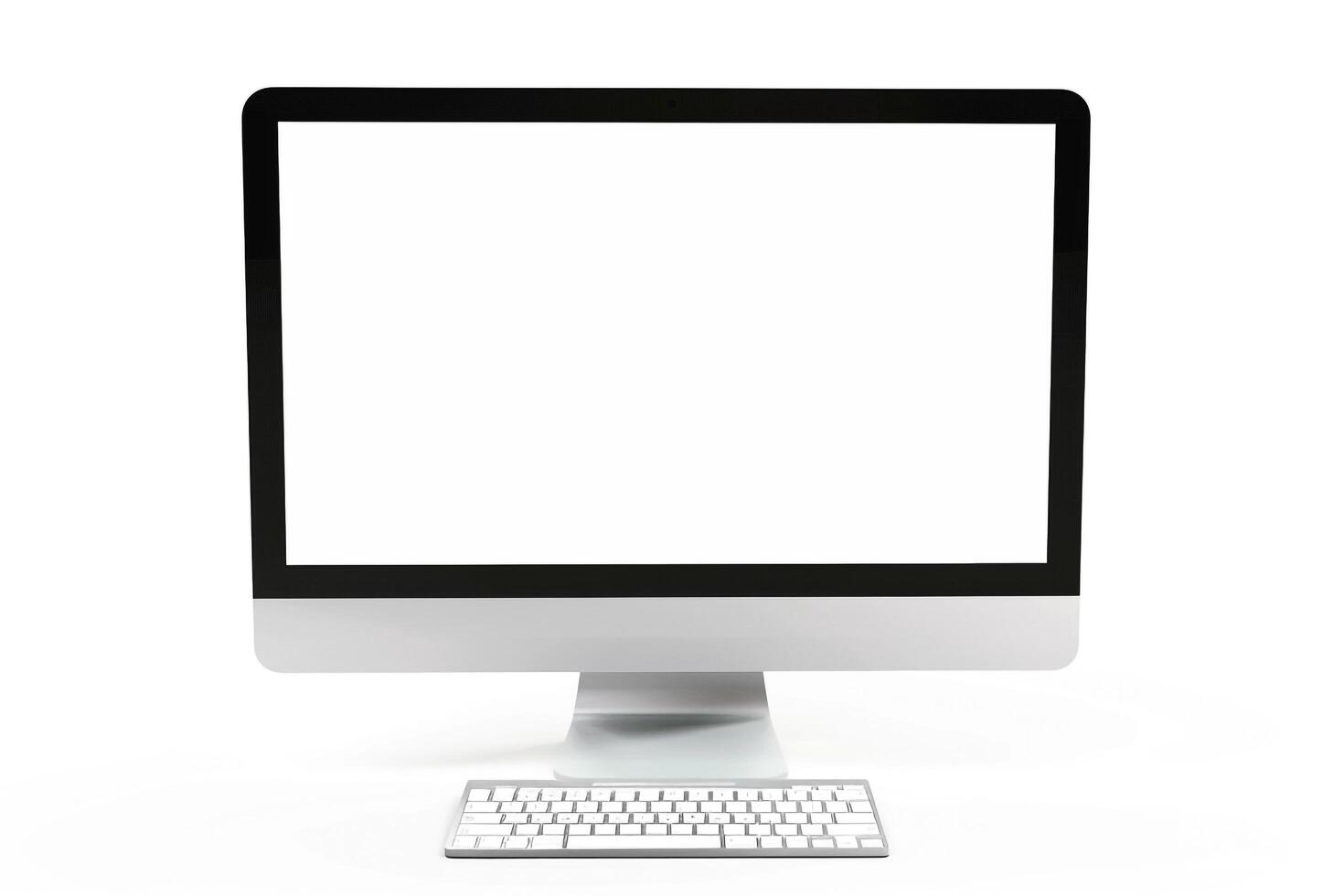 Professional Desktop Computer Mockup with  High Tech Background photo