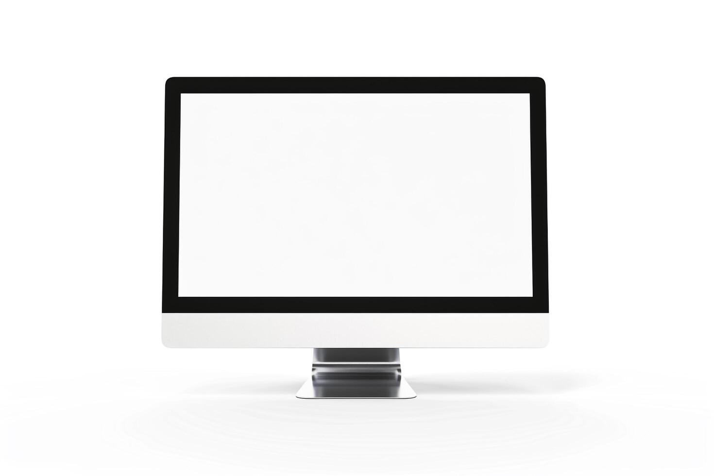 Desktop Computer Mockup with  Digital Background photo