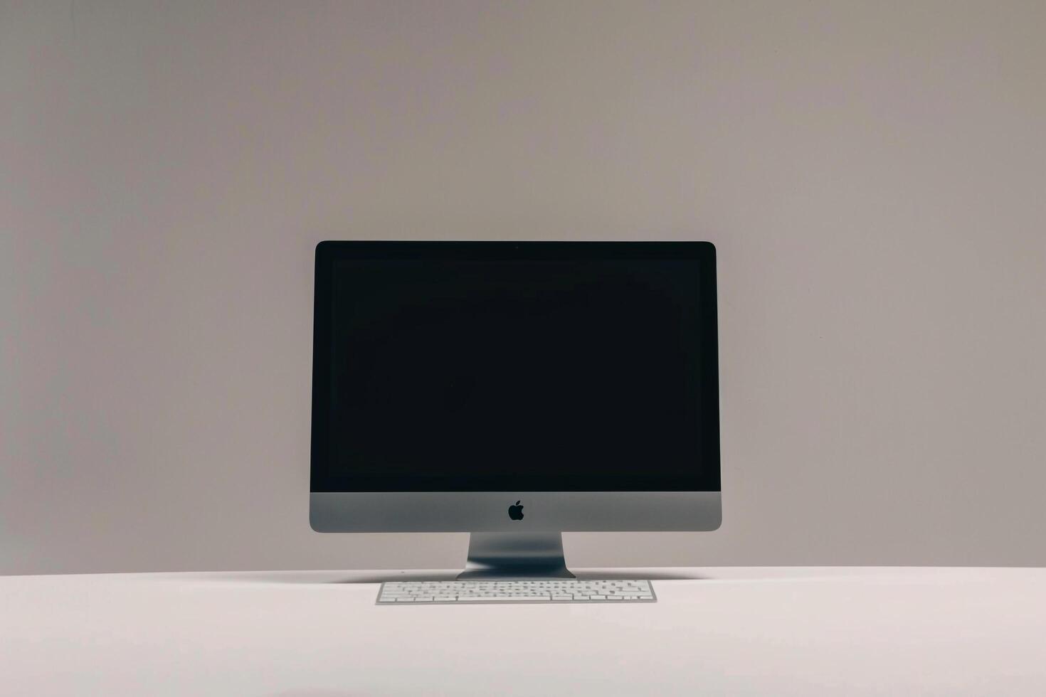Desktop Computer Mockup with Stylish  Background photo