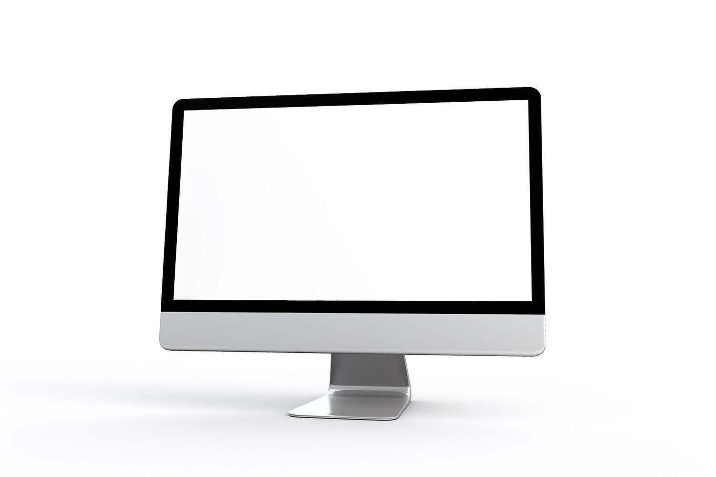 Desktop Computer Mockup with  Tech Background photo