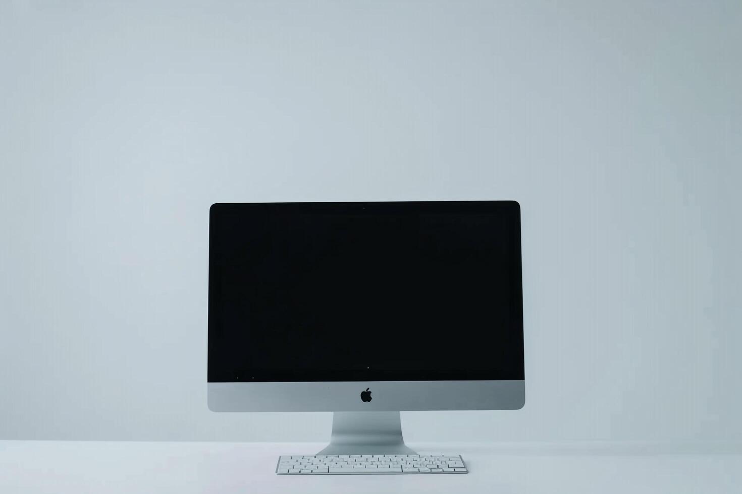 Stylish Desktop Computer Mockup with High Tech and  Background photo