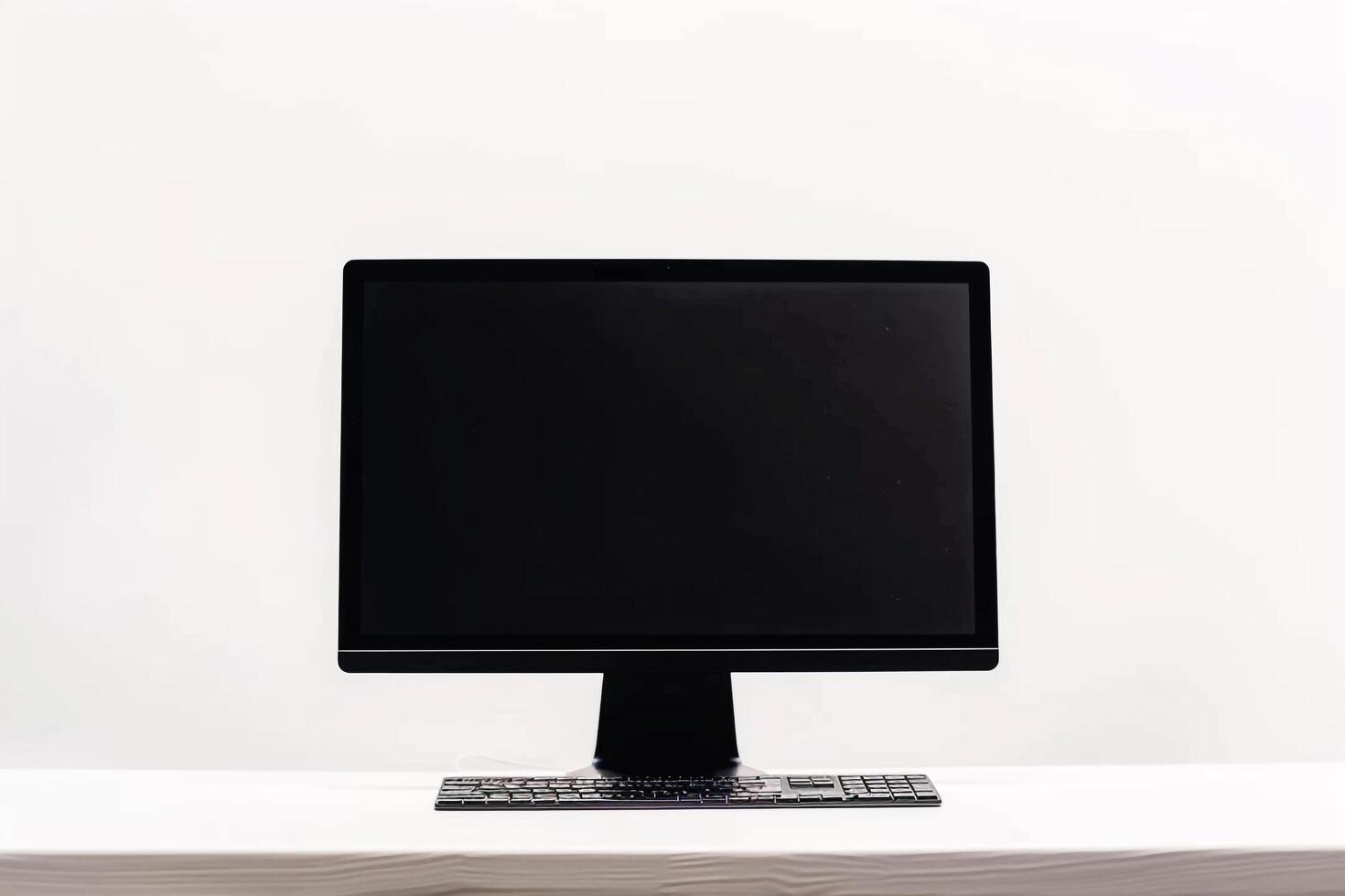Desktop Computer Mockup with High Tech  Background photo