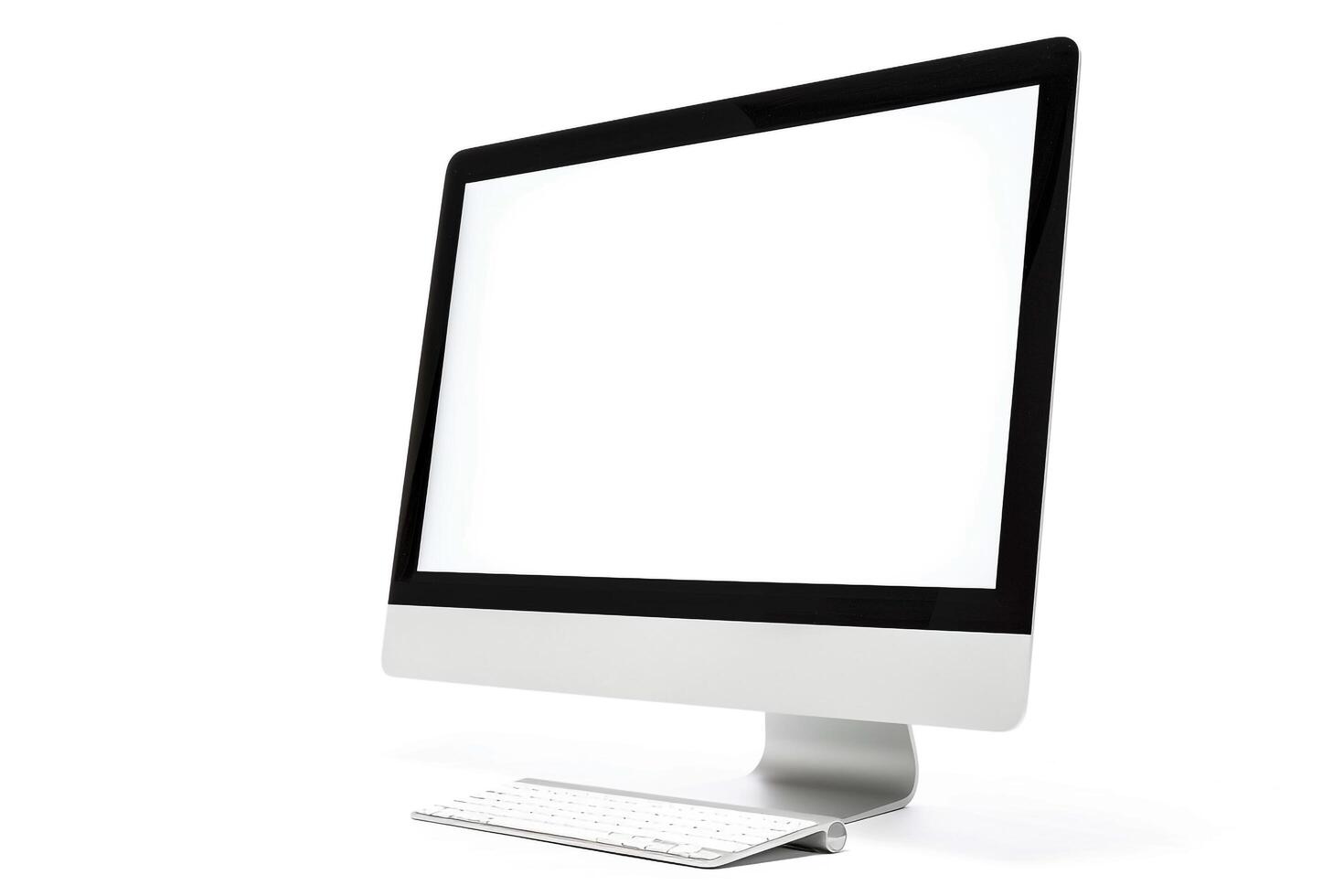 High Tech Desktop Computer Mockup with   Background photo