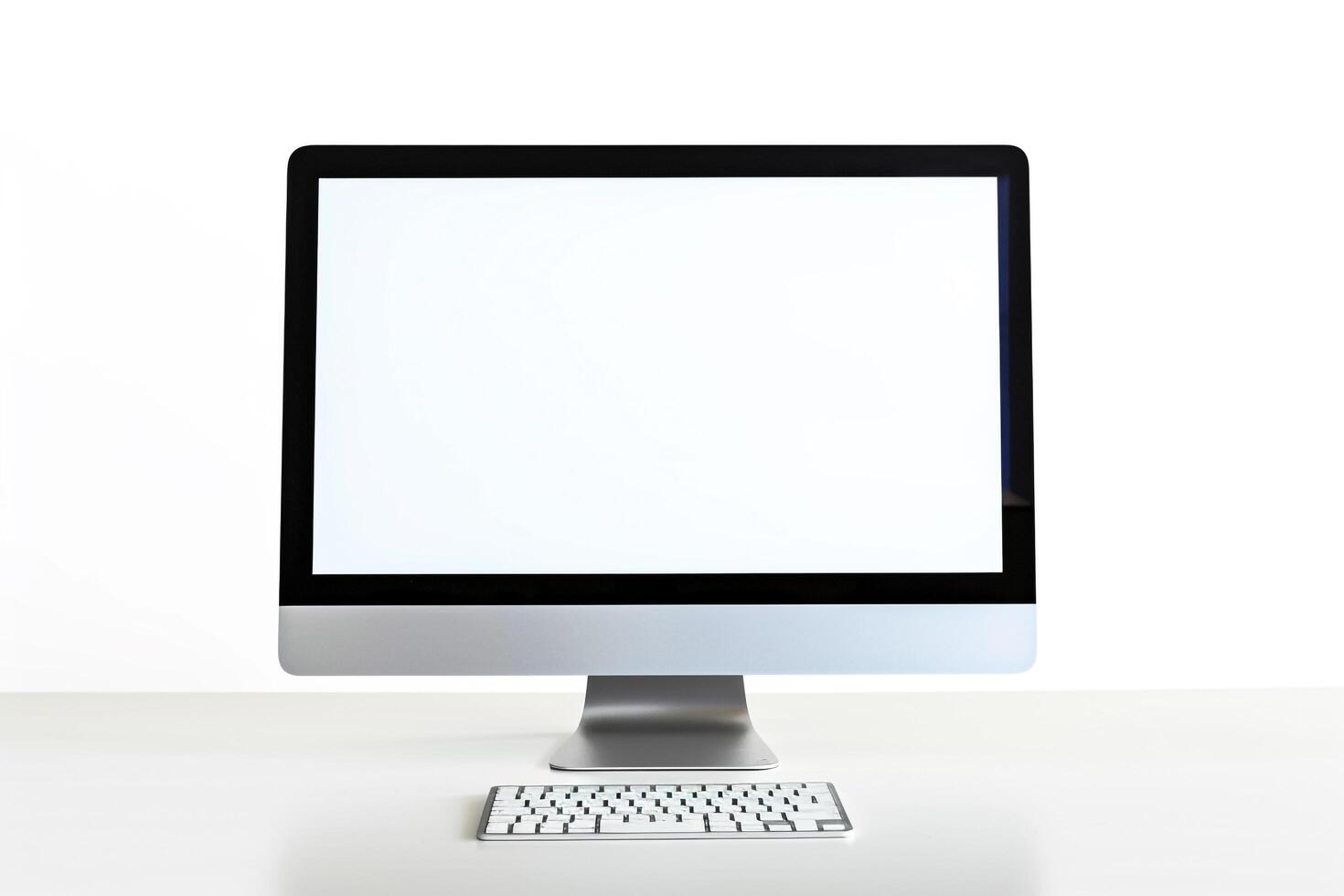 High Tech Desktop Computer Mockup with   Background photo