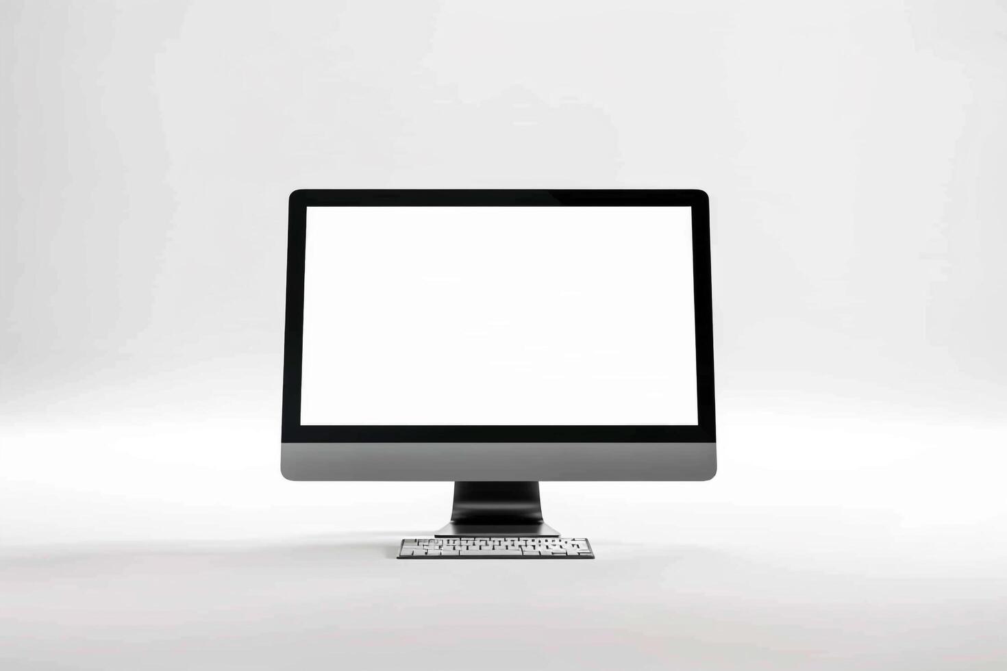 Stylish Desktop Computer Mockup with Professional Tech Background photo