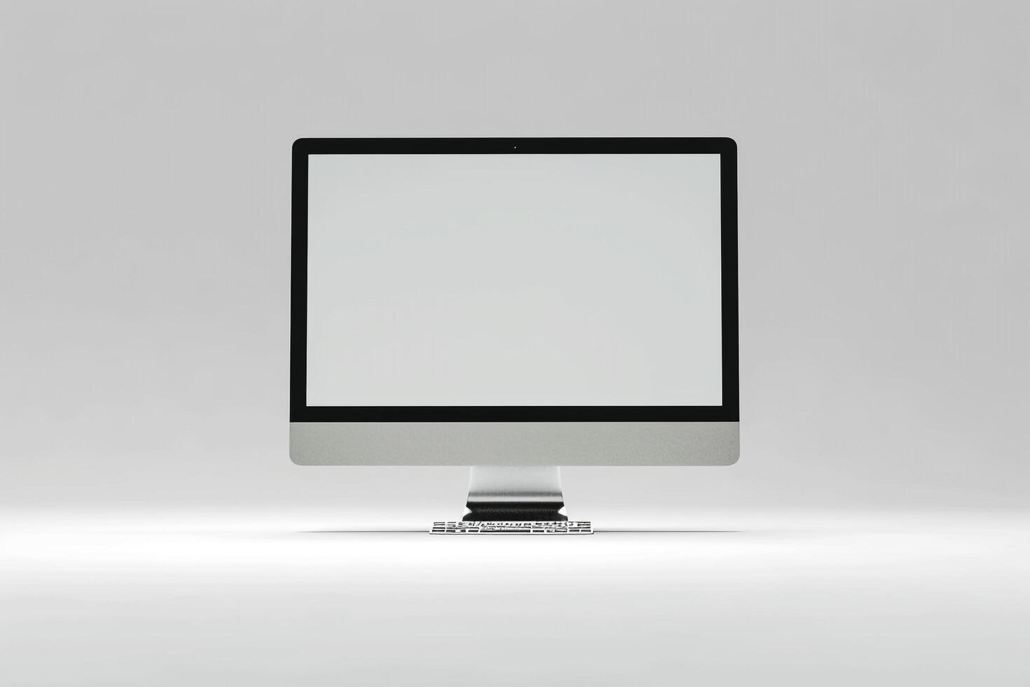 Desktop Computer Mockup with High Tech  Background photo