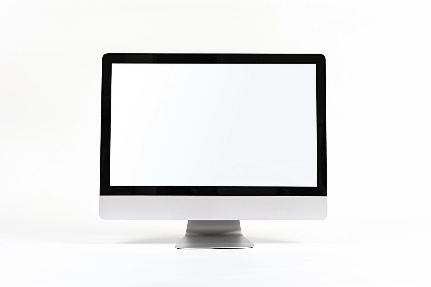 Professional Desktop Computer Mockup with High Tech  Background photo