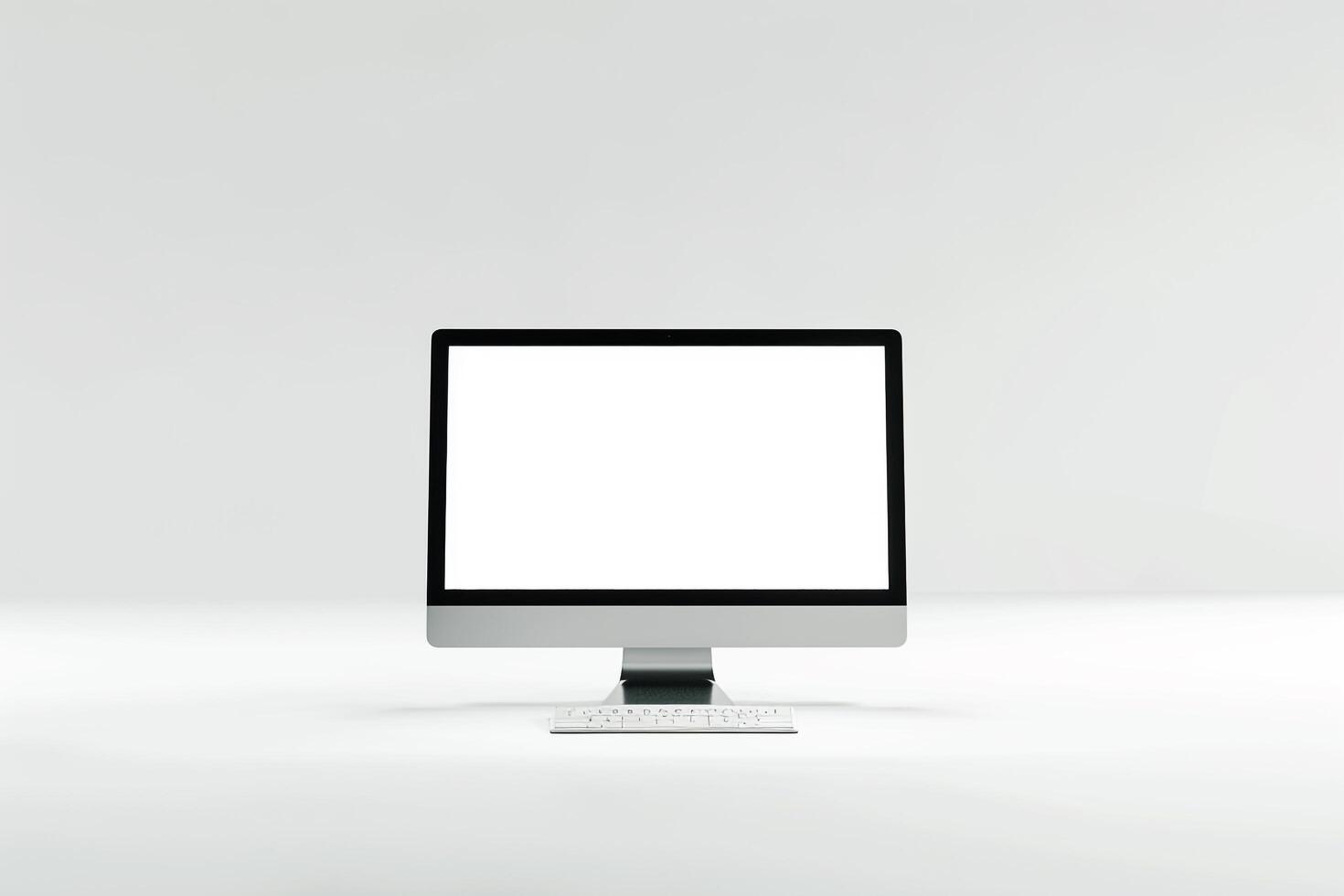 High Tech Desktop Computer Mockup with   Background photo