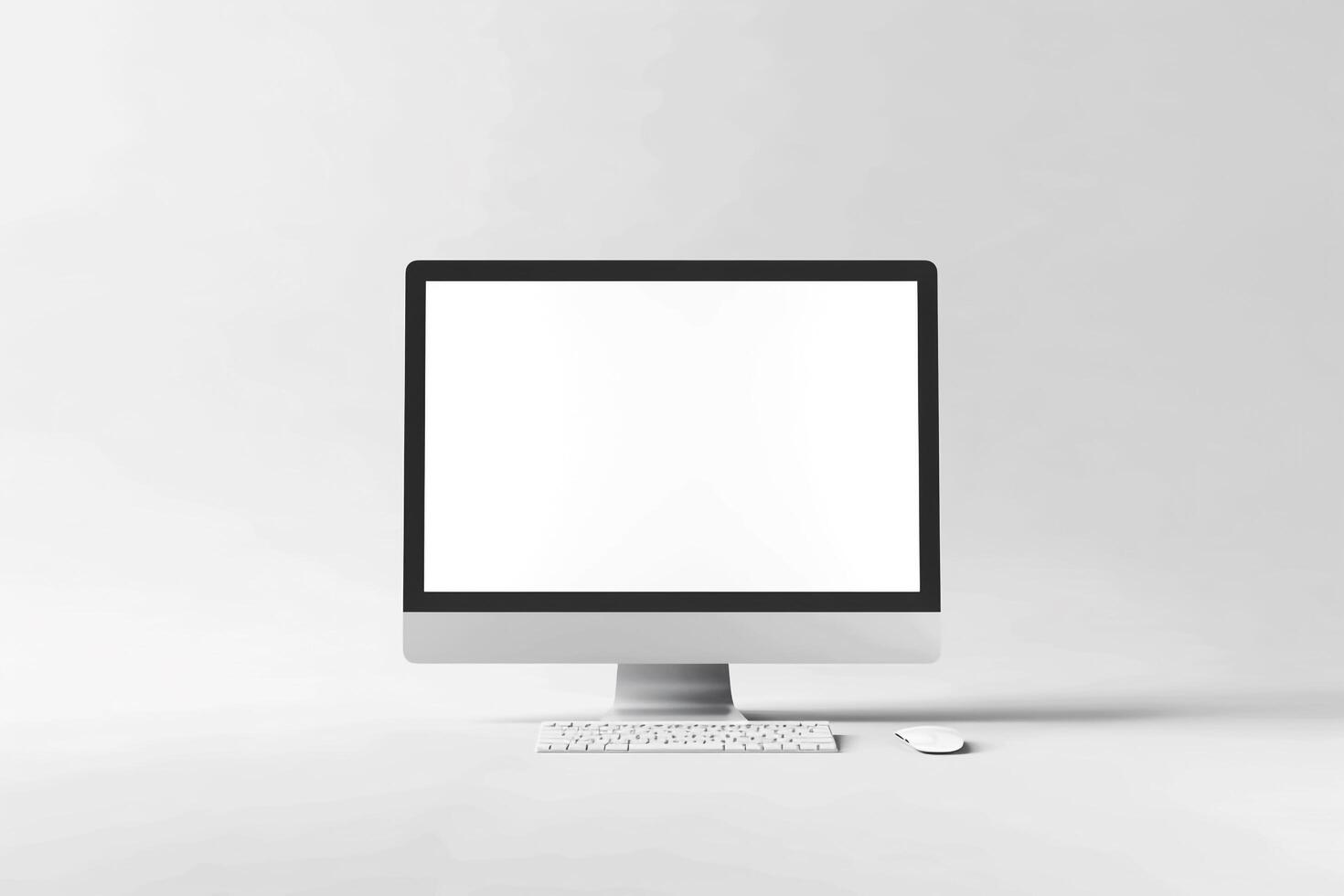 High Tech Desktop Computer Mockup with   Background photo