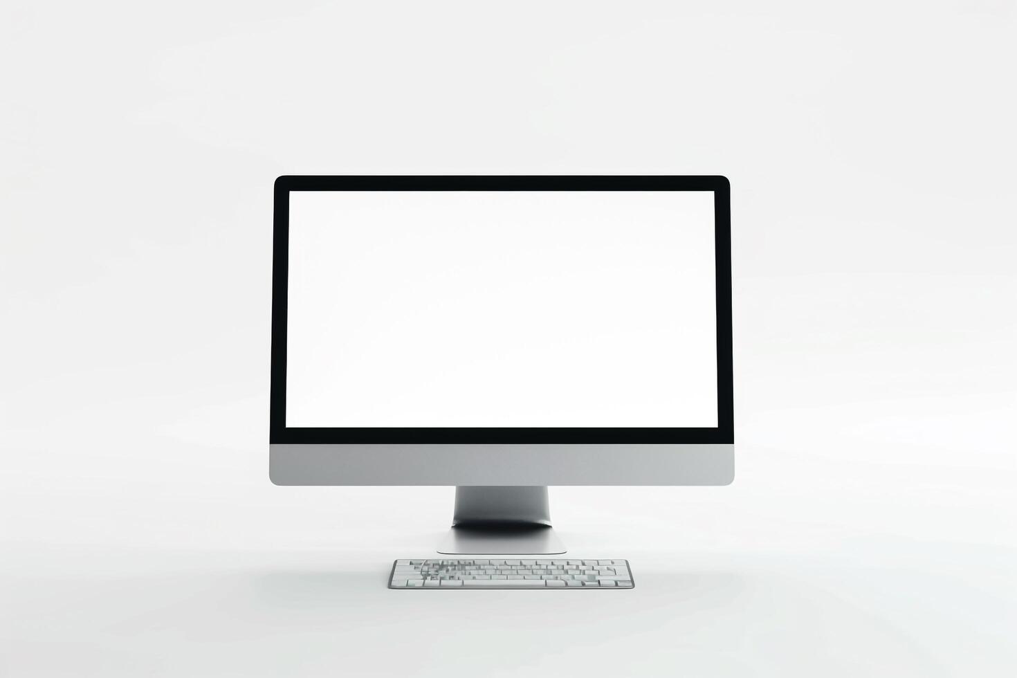 Professional Desktop Computer Mockup with High Tech Stylish Background photo