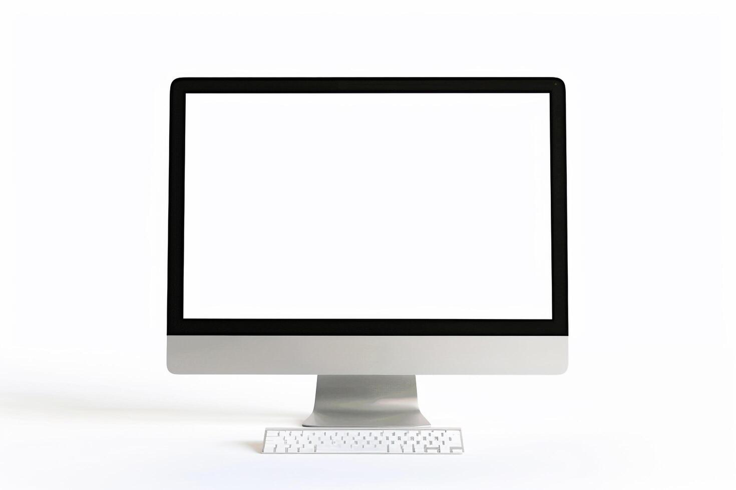 Desktop Computer Mockup with   Tech Background photo