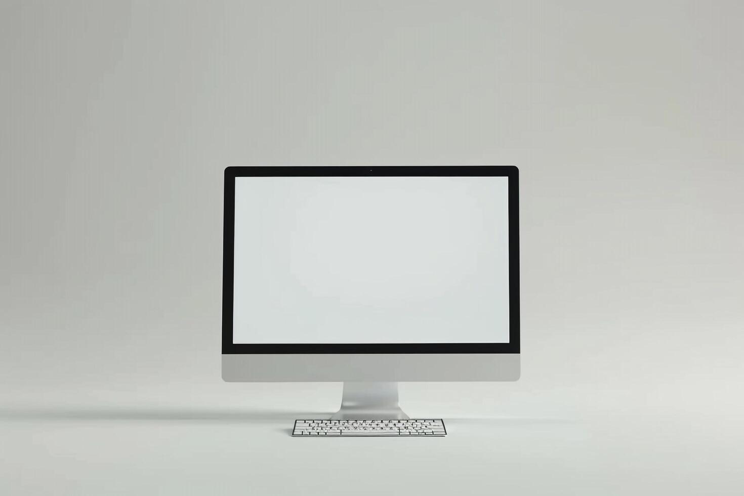 Stylish Desktop Computer Mockup with Professional High Tech Background photo