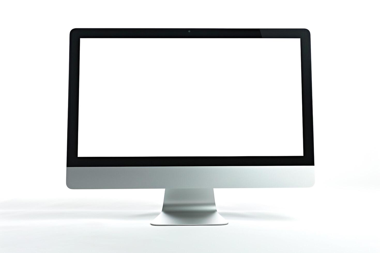 Desktop Computer Mockup with  High Tech  Background photo