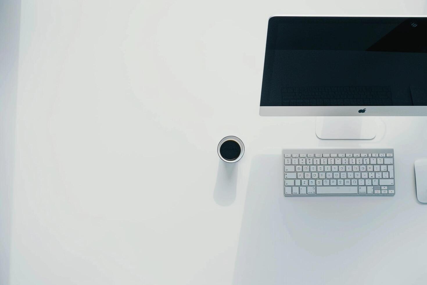 High Tech Desktop Computer Mockup with  Professional Background photo