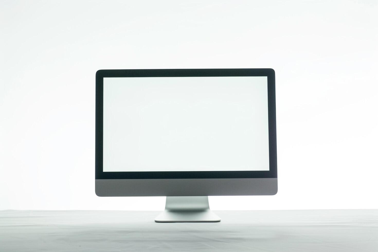 Stylish Desktop Computer Mockup with Professional Tech Background photo