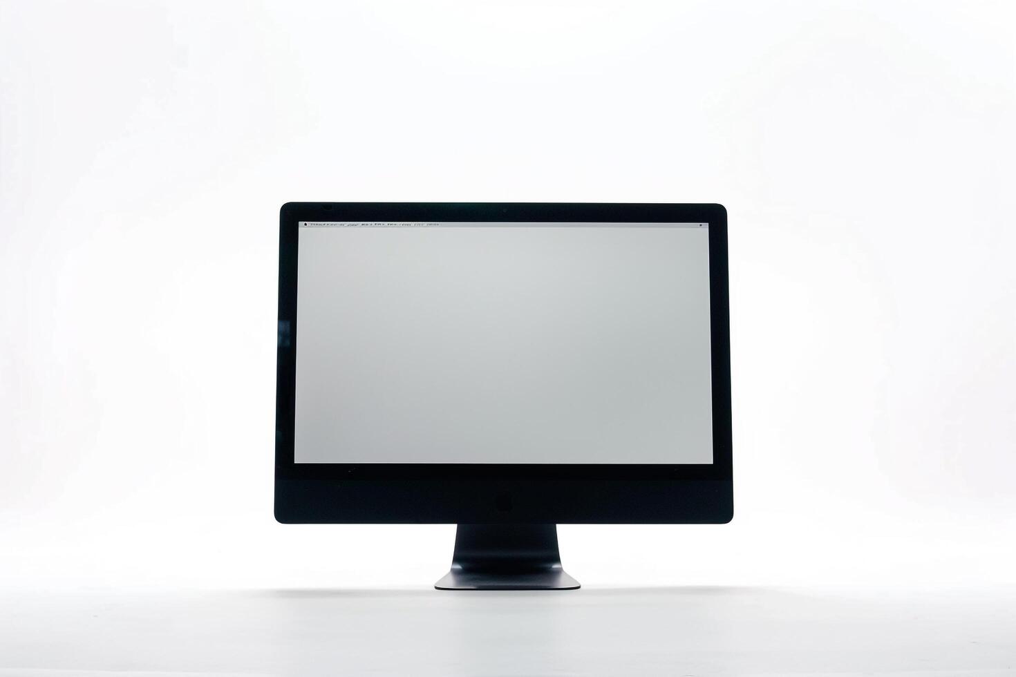 Desktop Computer Mockup with  High Tech Background photo