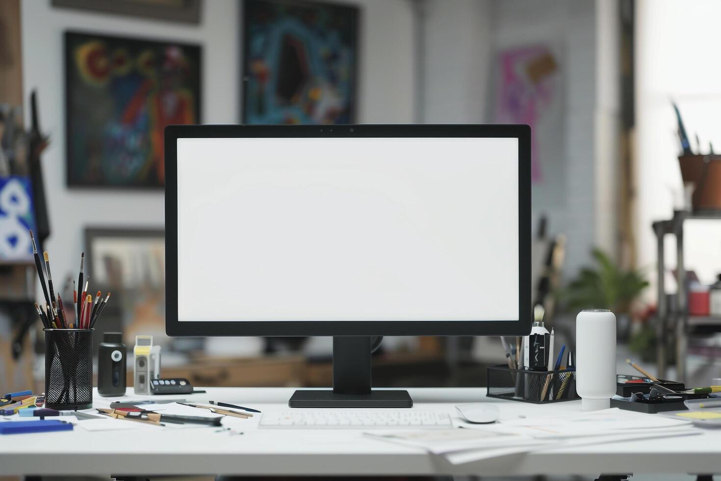 Computer Mockup Display Background photo