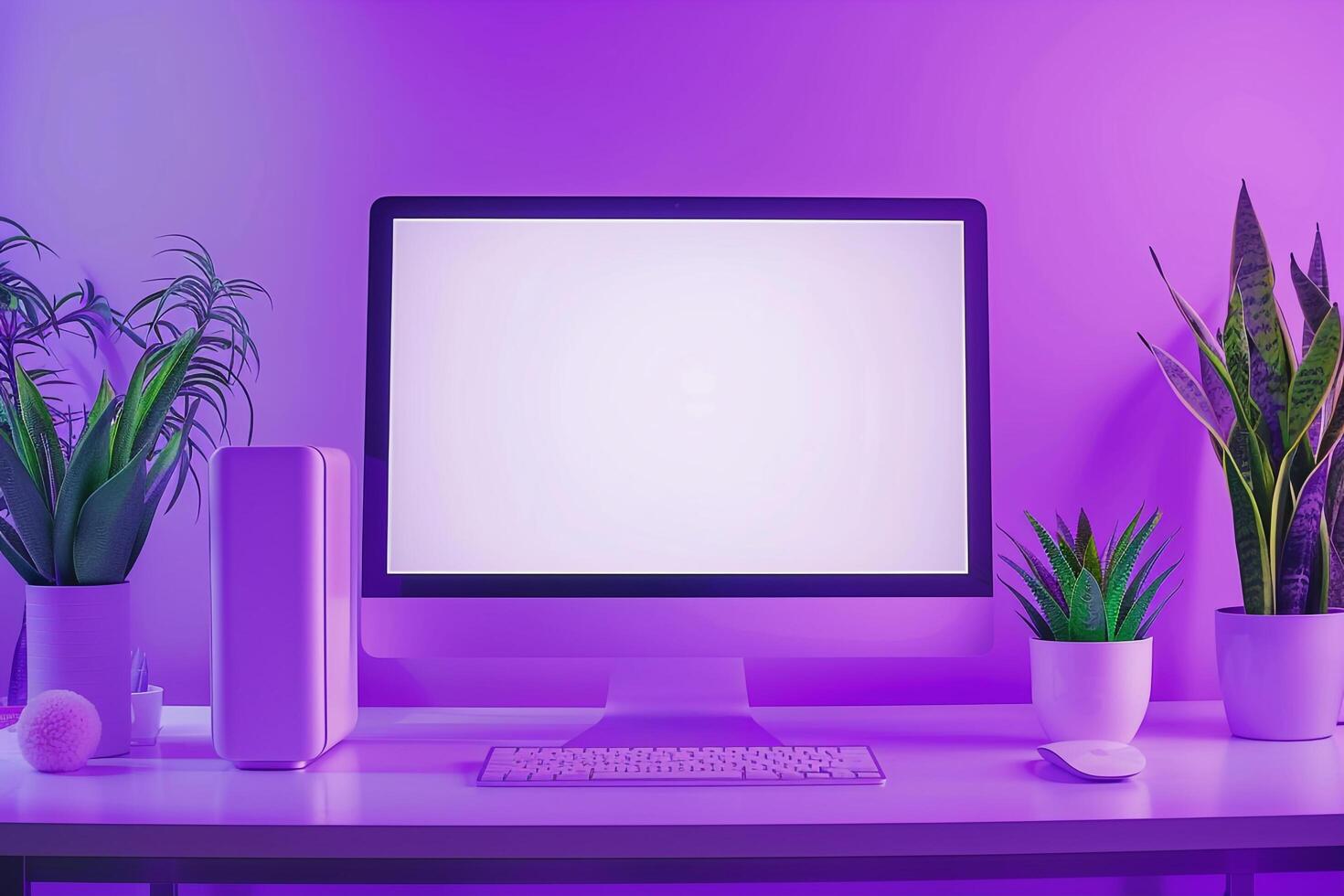 Computer Monitor Mockup Display Background photo