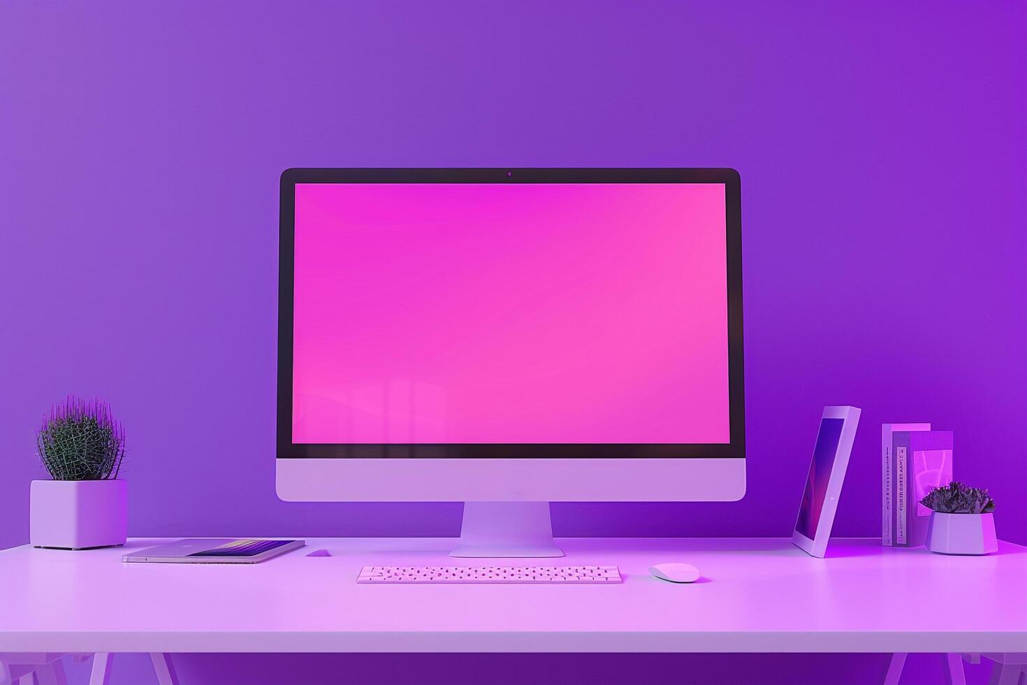 Computer Monitor Mockup Display Background photo