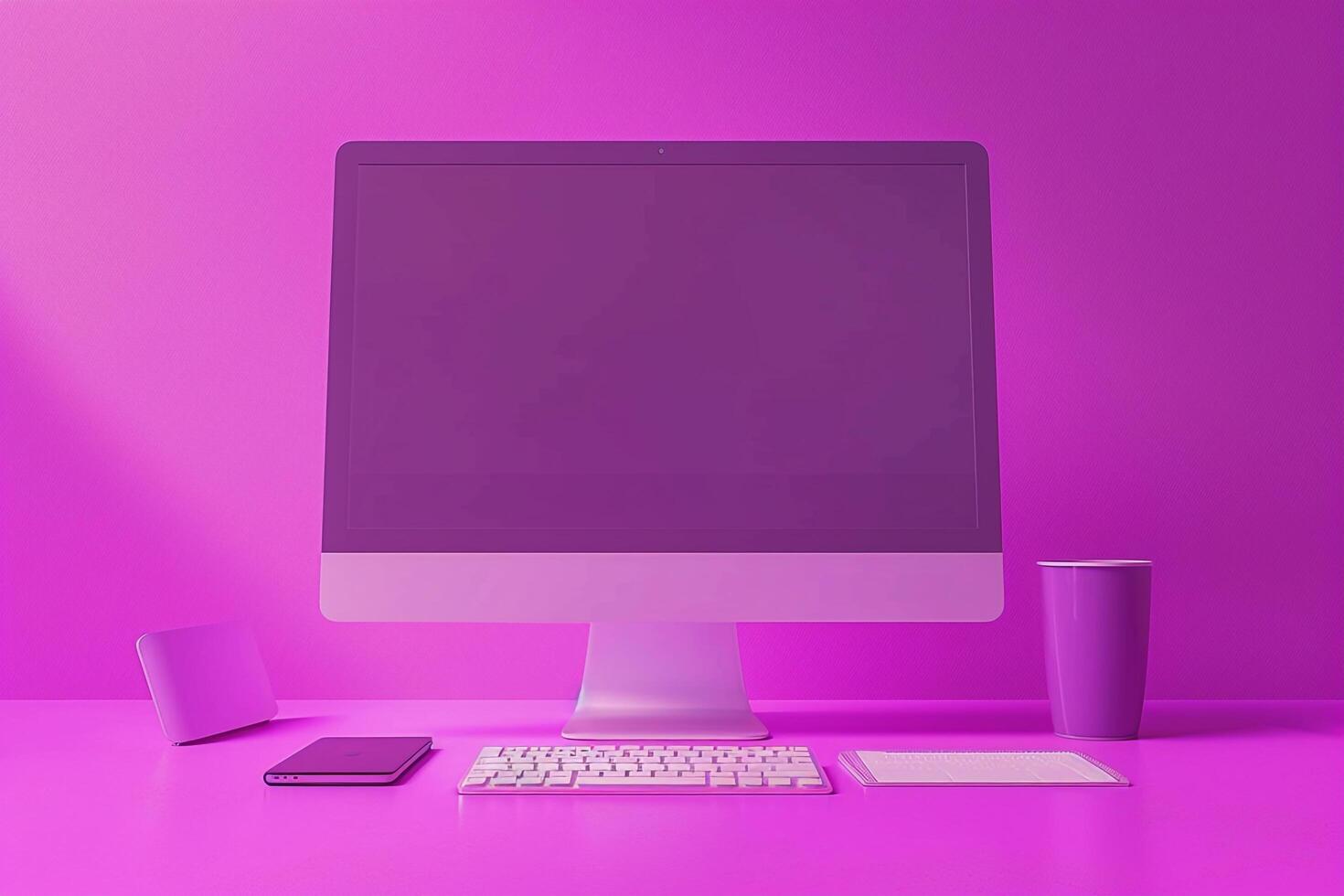 Stylish Computer Monitor Mockup Background photo