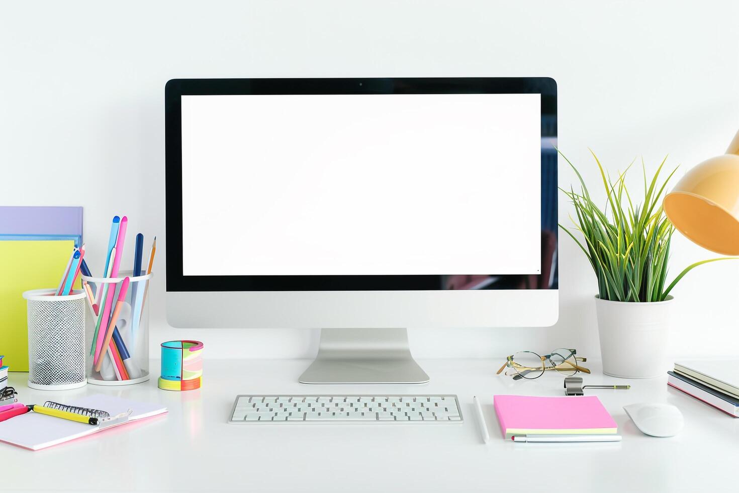 High Tech Computer Mockup Background photo