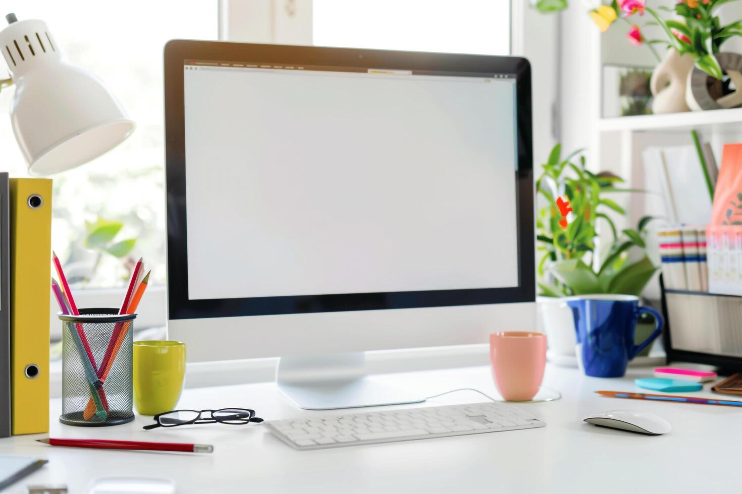 Stylish Computer Mockup Background photo