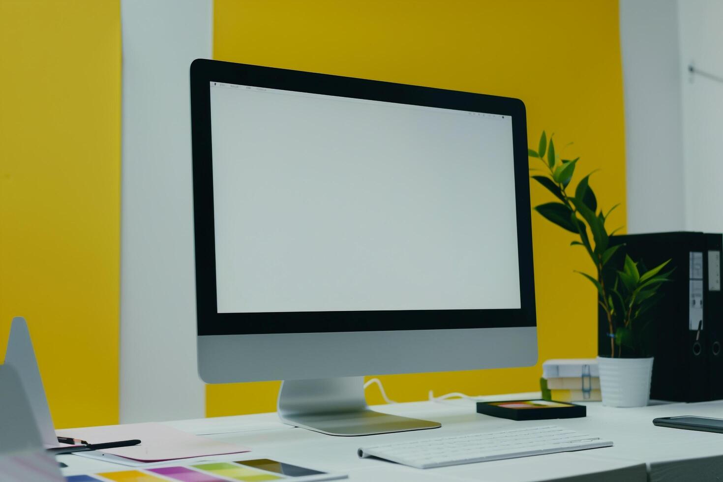 High Tech Computer Mockup Background photo