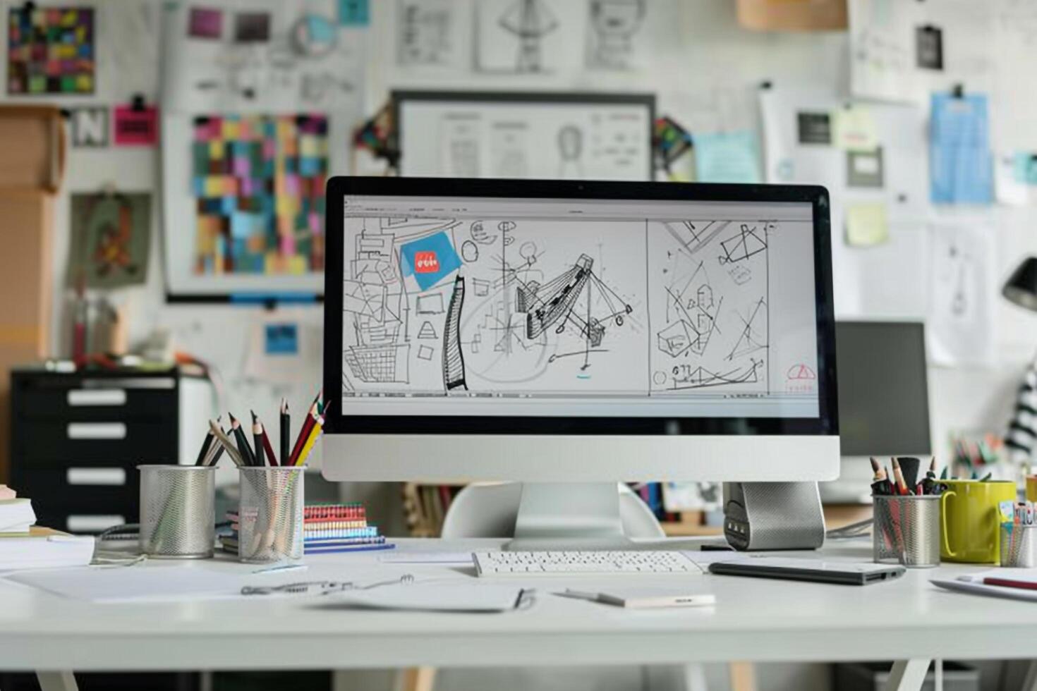 Computer Mockup Background for  Professionals photo
