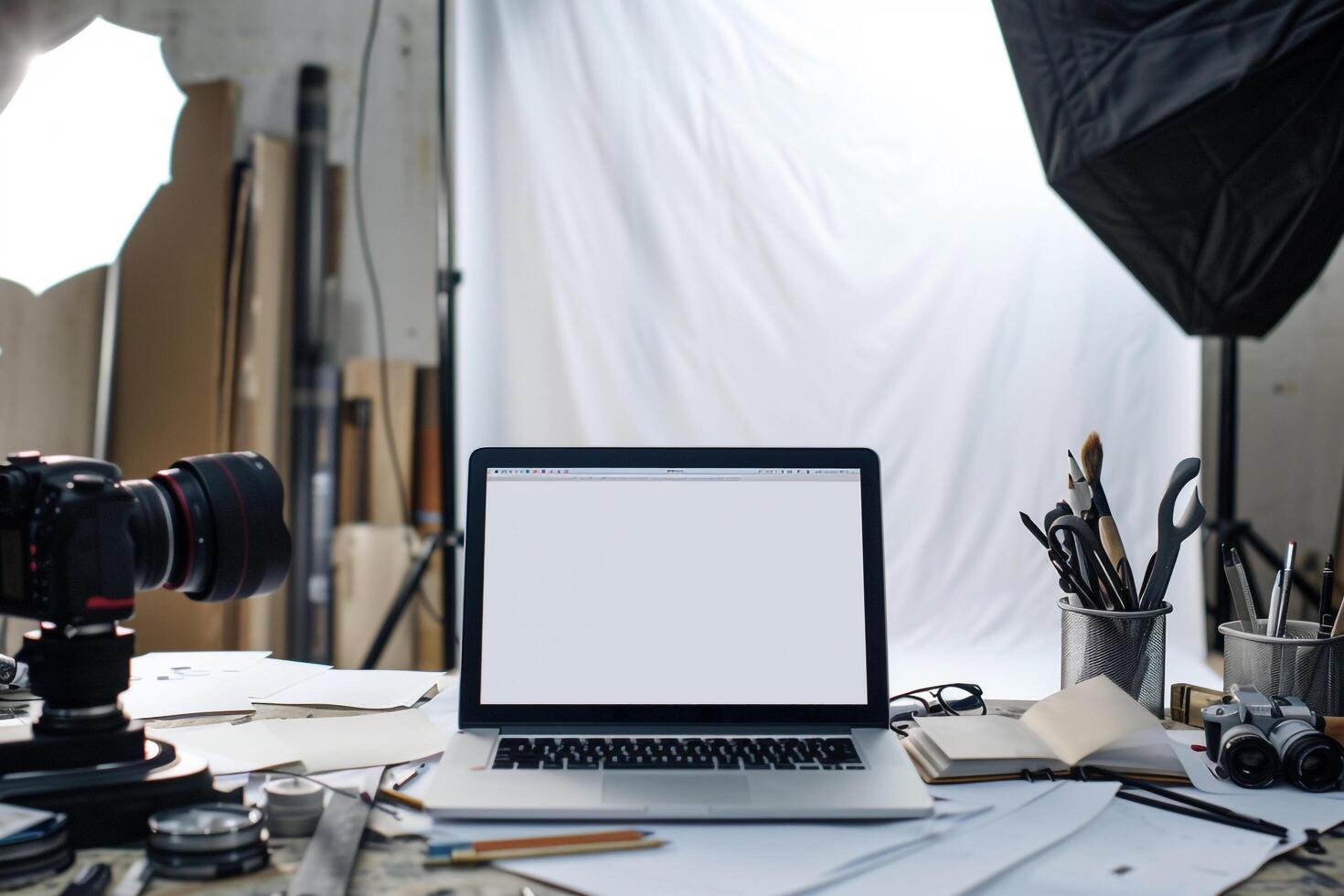 Laptop Mockup Background with Advanced  Features photo