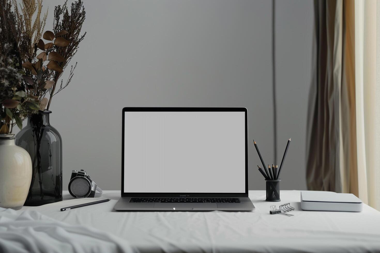 Laptop Mockup on a photo