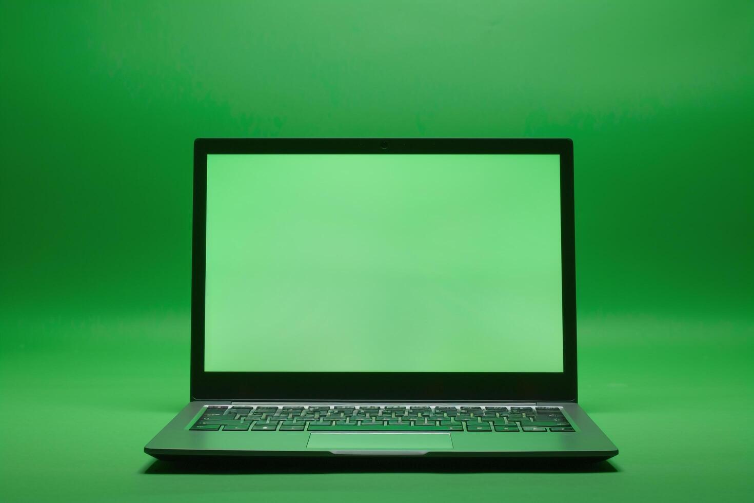 Laptop Mockup with  White Workspace photo