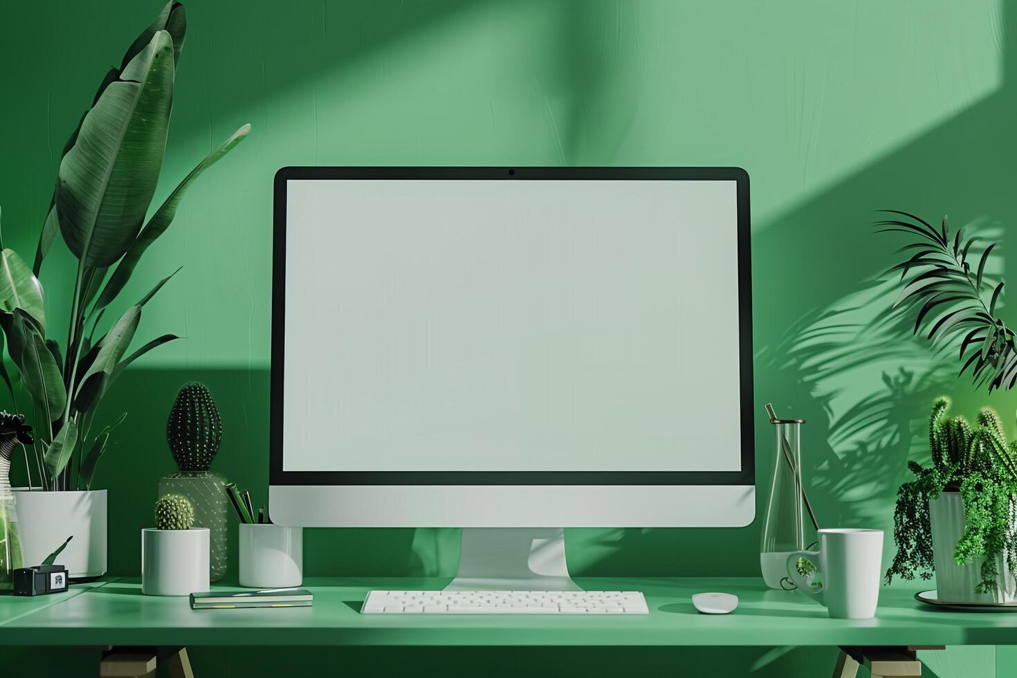 Computer Monitor Mockup Screen with  Aesthetic photo