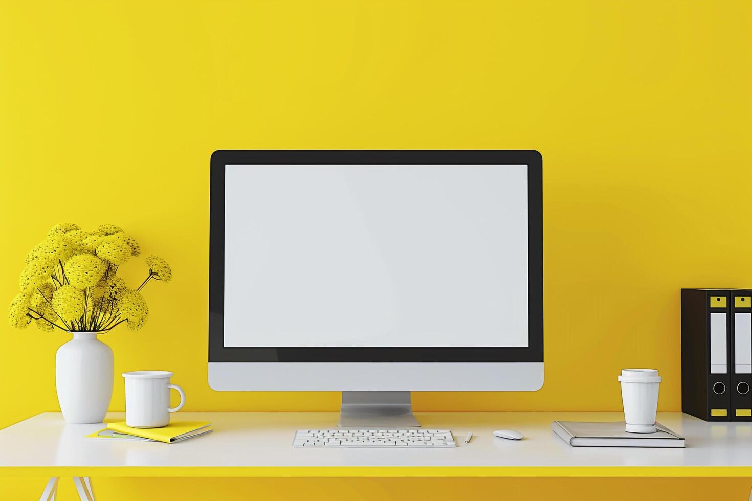 Stylish Computer Monitor Mockup Screen with Contemporary Design photo